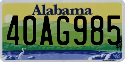 AL license plate 40AG985
