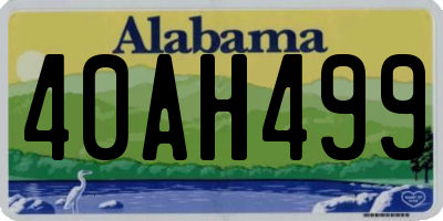 AL license plate 40AH499