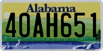 AL license plate 40AH651