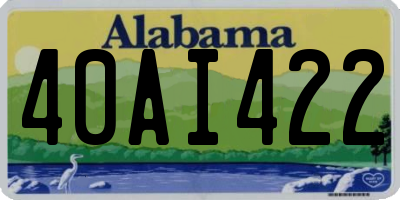 AL license plate 40AI422