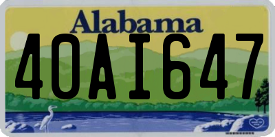 AL license plate 40AI647