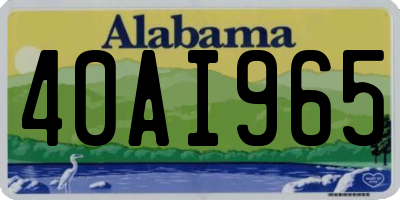 AL license plate 40AI965