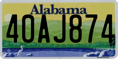 AL license plate 40AJ874