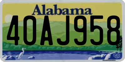 AL license plate 40AJ958