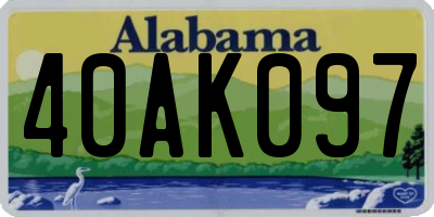 AL license plate 40AK097
