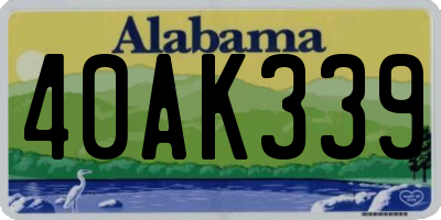AL license plate 40AK339