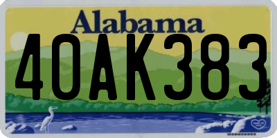AL license plate 40AK383