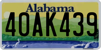 AL license plate 40AK439