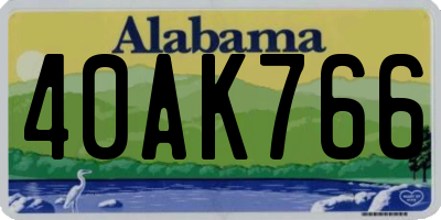 AL license plate 40AK766