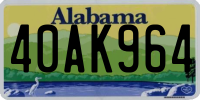 AL license plate 40AK964