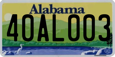 AL license plate 40AL003