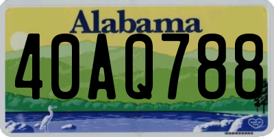 AL license plate 40AQ788