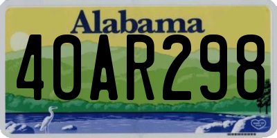 AL license plate 40AR298