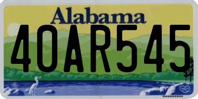 AL license plate 40AR545