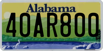 AL license plate 40AR800