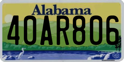 AL license plate 40AR806