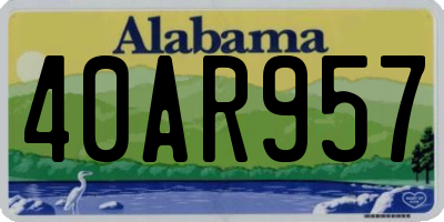 AL license plate 40AR957