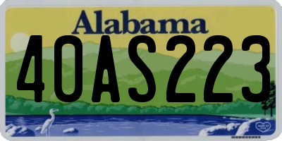 AL license plate 40AS223
