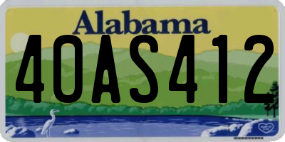 AL license plate 40AS412