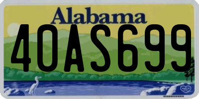 AL license plate 40AS699