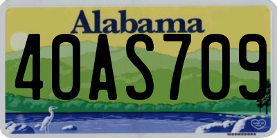 AL license plate 40AS709