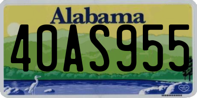 AL license plate 40AS955