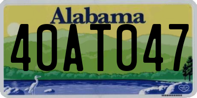 AL license plate 40AT047