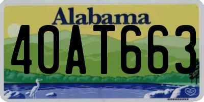 AL license plate 40AT663