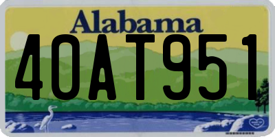 AL license plate 40AT951