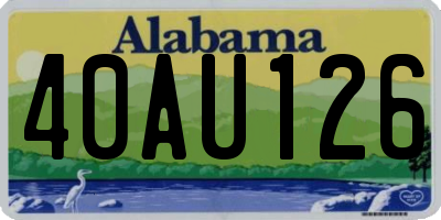 AL license plate 40AU126