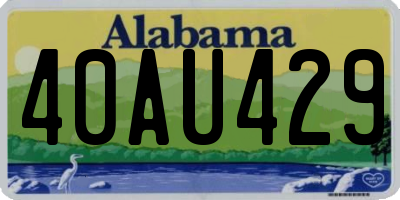 AL license plate 40AU429