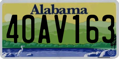AL license plate 40AV163