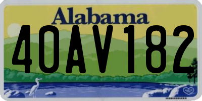 AL license plate 40AV182