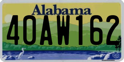 AL license plate 40AW162