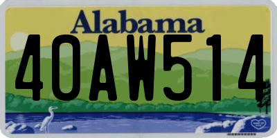 AL license plate 40AW514