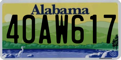 AL license plate 40AW617