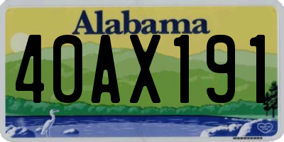 AL license plate 40AX191