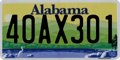 AL license plate 40AX301