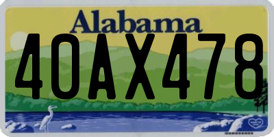 AL license plate 40AX478