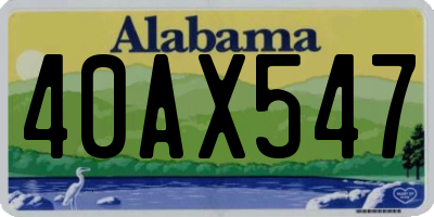 AL license plate 40AX547