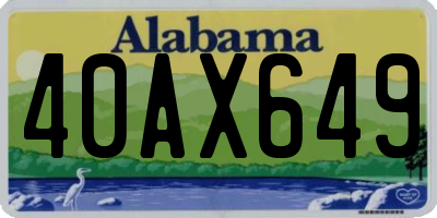 AL license plate 40AX649