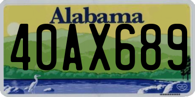 AL license plate 40AX689