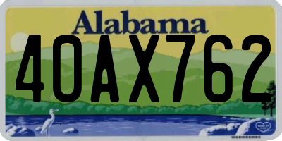 AL license plate 40AX762