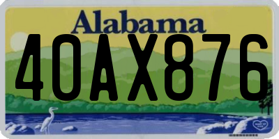 AL license plate 40AX876