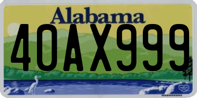 AL license plate 40AX999
