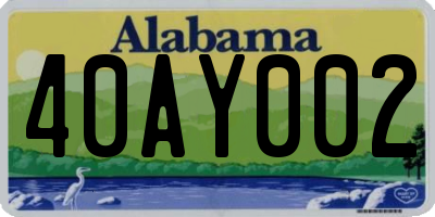 AL license plate 40AY002