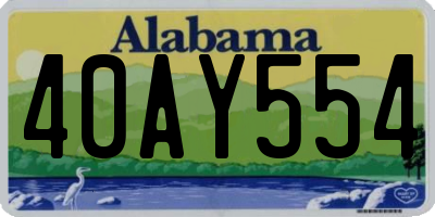 AL license plate 40AY554