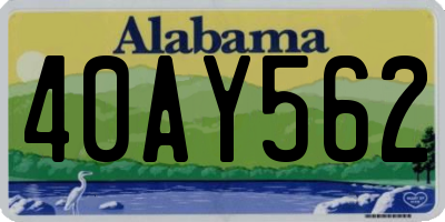AL license plate 40AY562