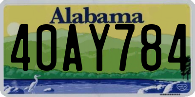 AL license plate 40AY784