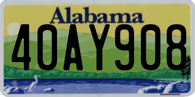AL license plate 40AY908